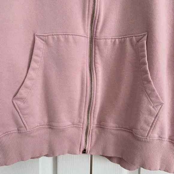 AEO Oversized Full Zip Hoodie Sweatshirt Blush Pink XS/Small - Picture 5 of 13